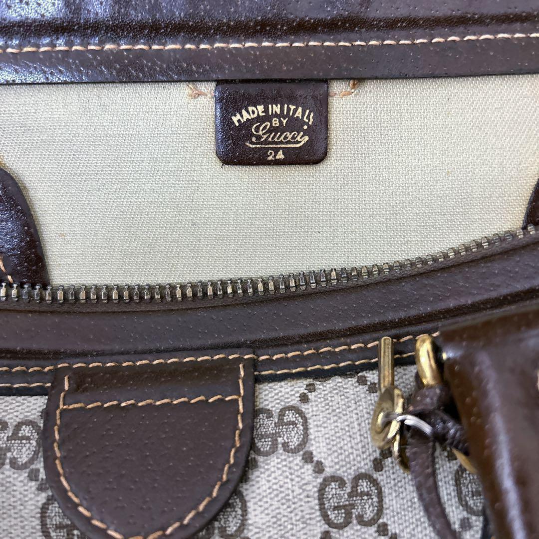 【希少ヴィンテージ】GGキャンバス × レザー ボストンバッグ（鍵付き）