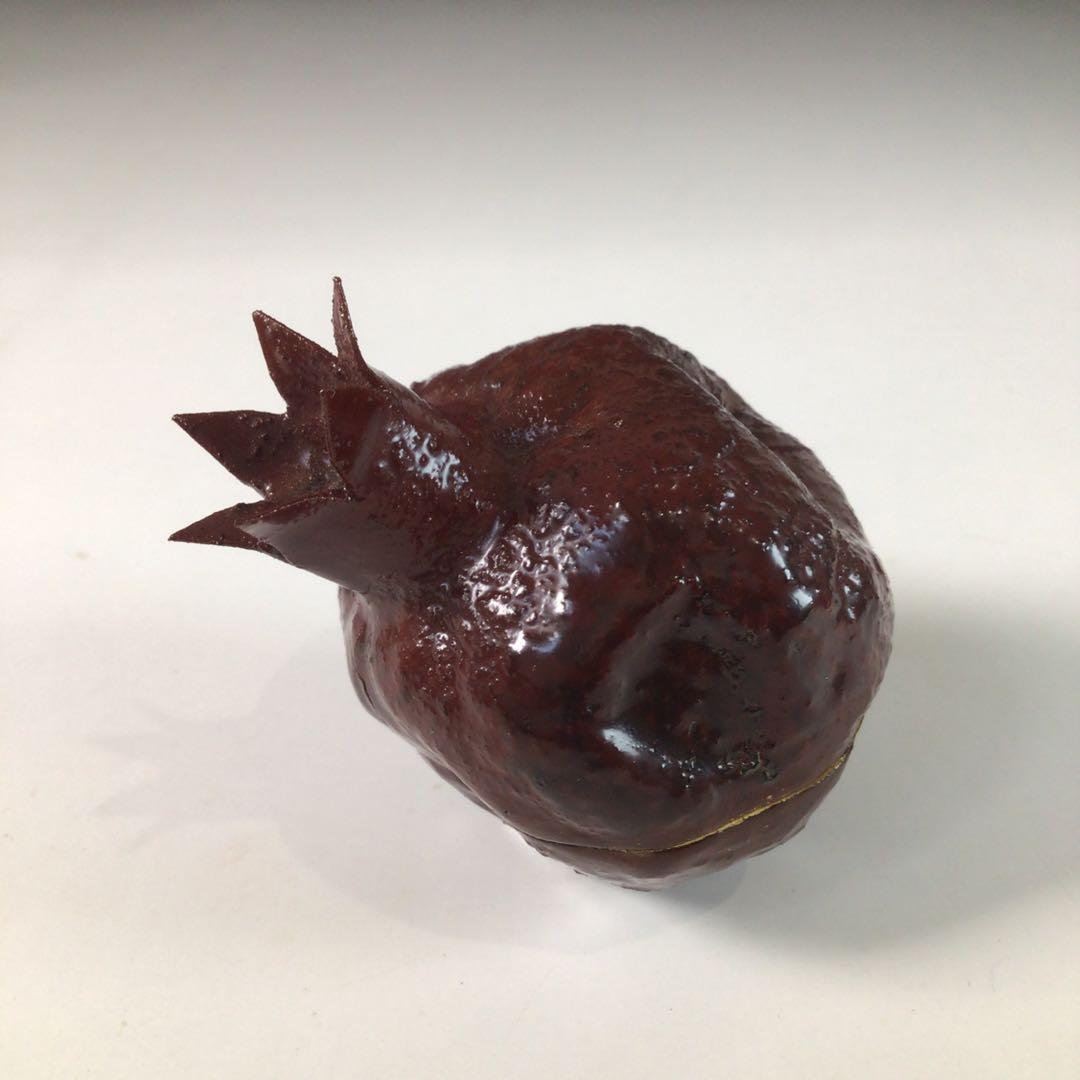 Ｒ８６２　香合　『輪島塗』『池上昭一作』『石榴(ザクロ)香合』　共箱　茶道具