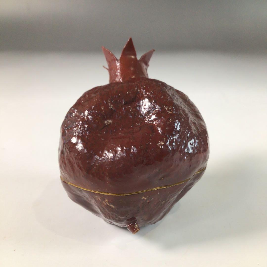 Ｒ８６２　香合　『輪島塗』『池上昭一作』『石榴(ザクロ)香合』　共箱　茶道具