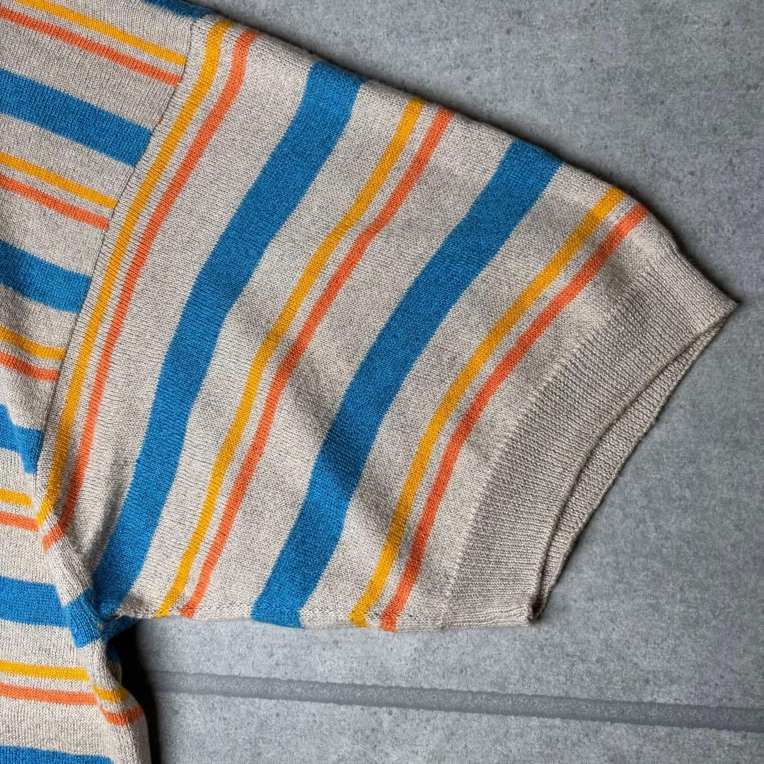 ヴィンテージ　ユーロ　ポロニット　スコットランド製　リネンコットン　90s