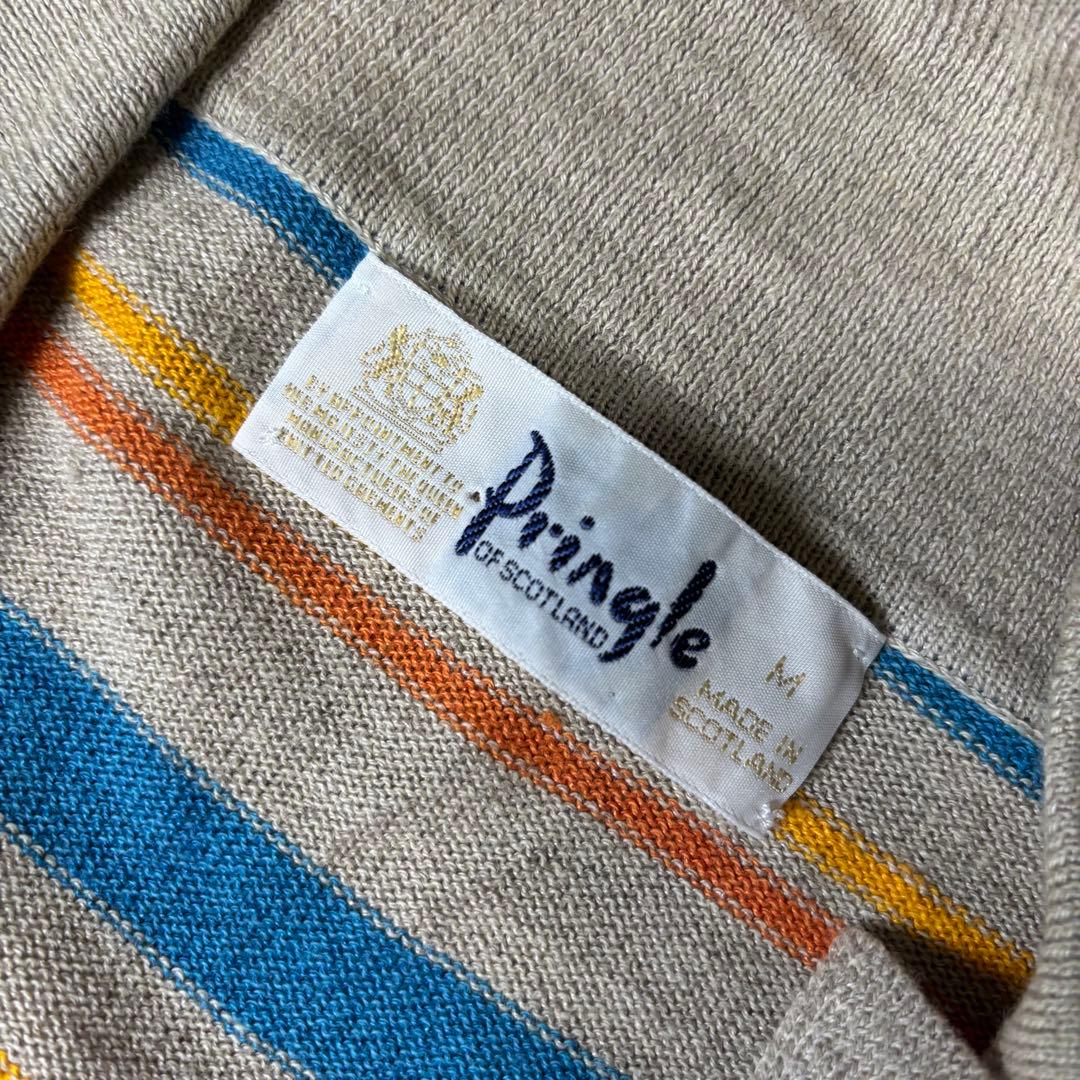 ヴィンテージ　ユーロ　ポロニット　スコットランド製　リネンコットン　90s