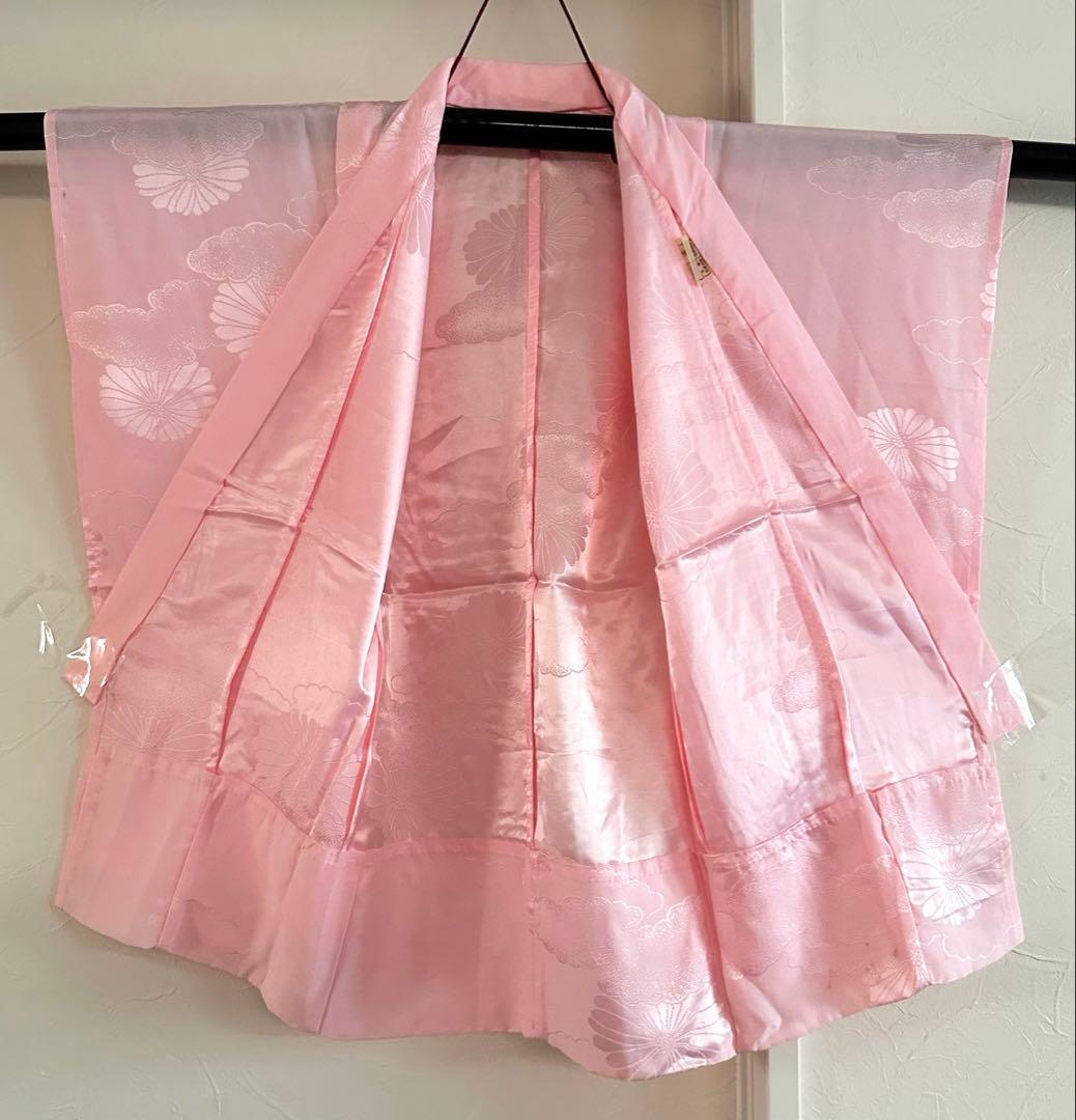 七五三 女の子 着物セット 3歳5歳 アンティーク 金彩入り レトロ柄 長襦袢付