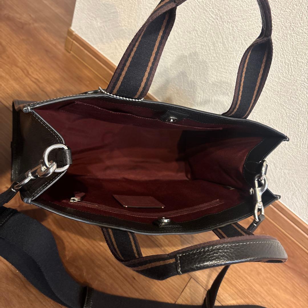 COACH スミス ブラック ショルダー付トートバッグ