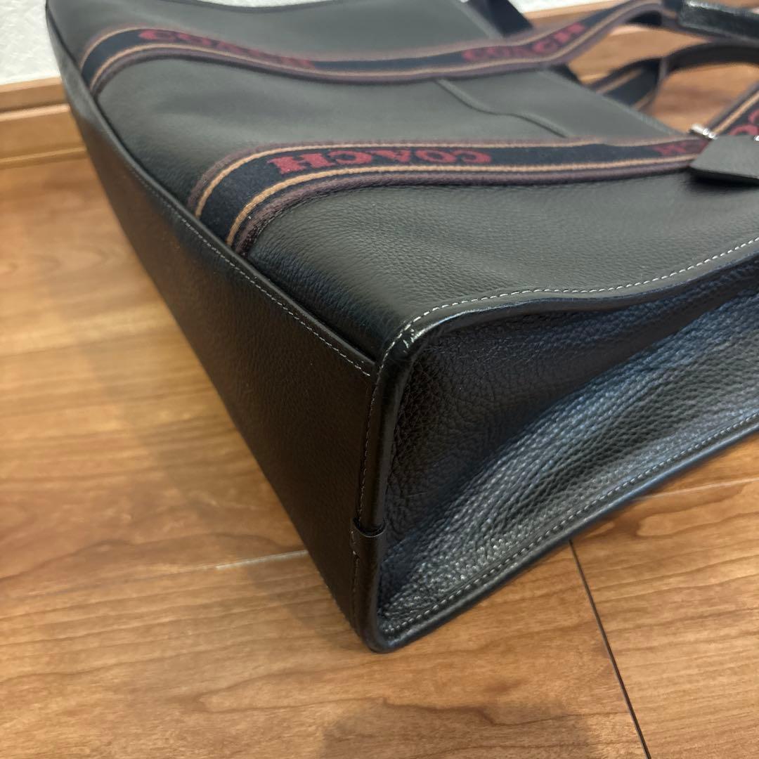 COACH スミス ブラック ショルダー付トートバッグ