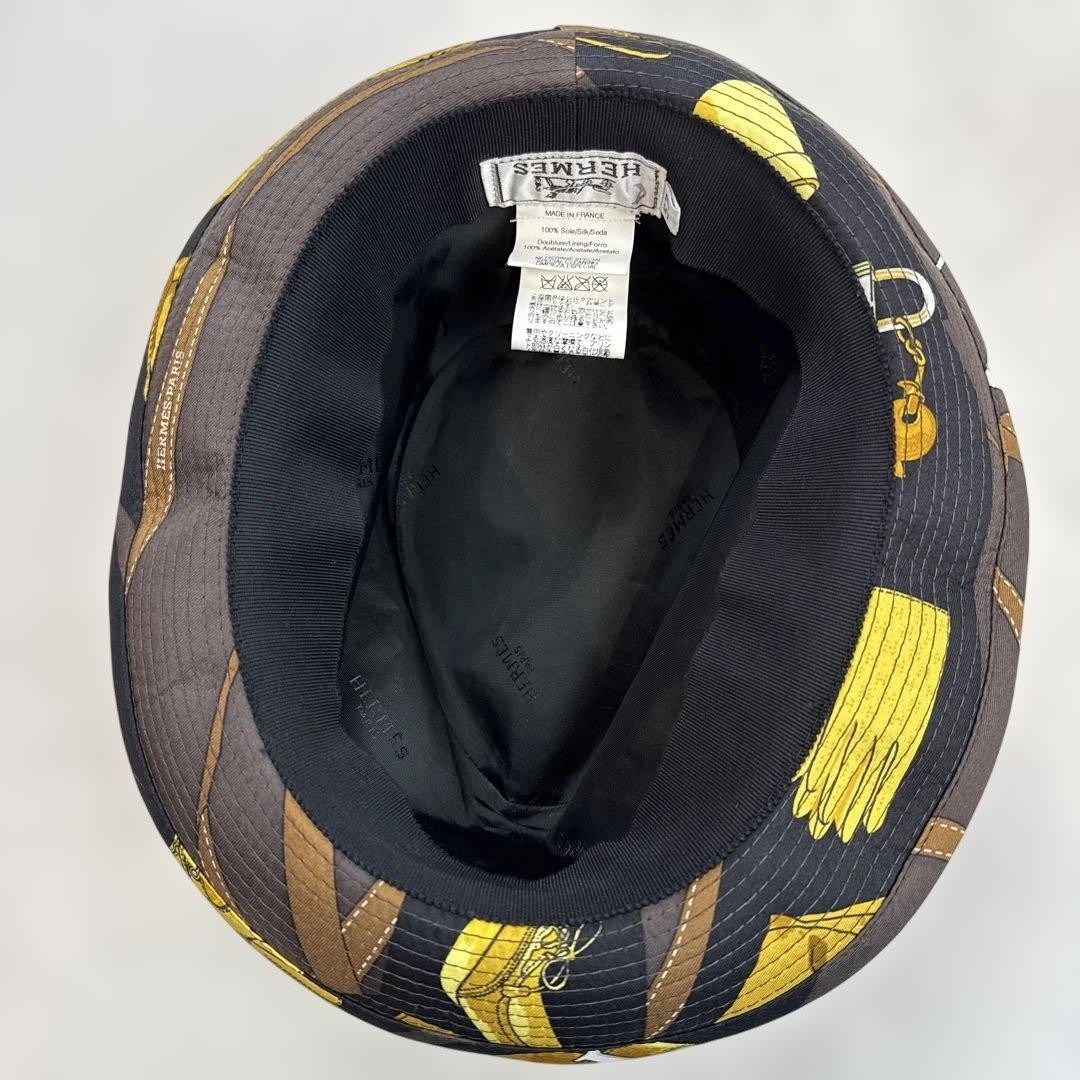 HERMESエルメス　シルク100%バケットハット 57cm 国内正規品　極美品