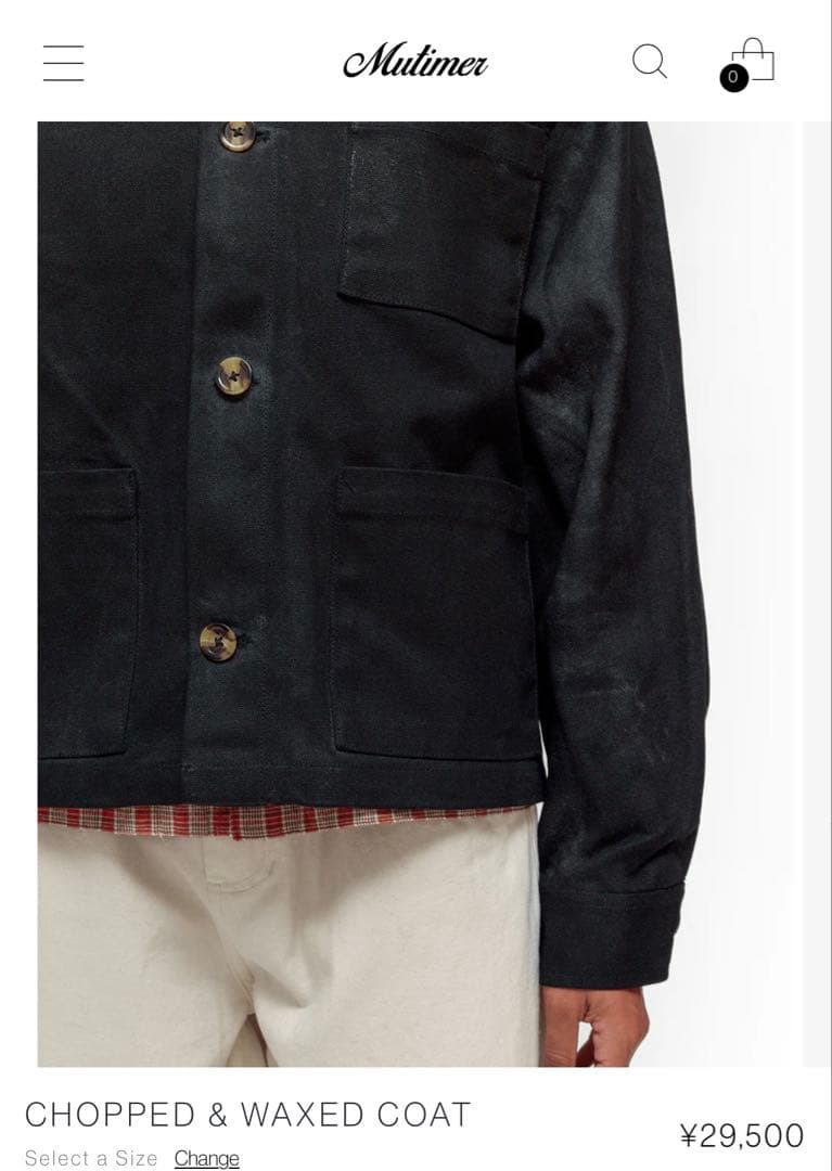 Mutimer ジャケットCHOPPED & WAXED COAT 　年末セール