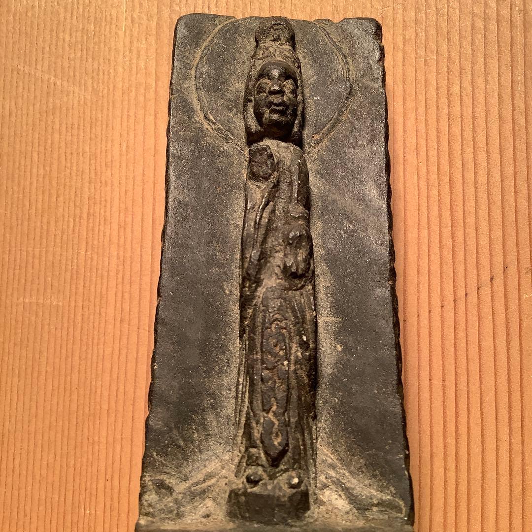 のら猫keep…中国魏國・石仏龕「大魏・菩薩立像」南北朝時代・北斎・北魏・黒石