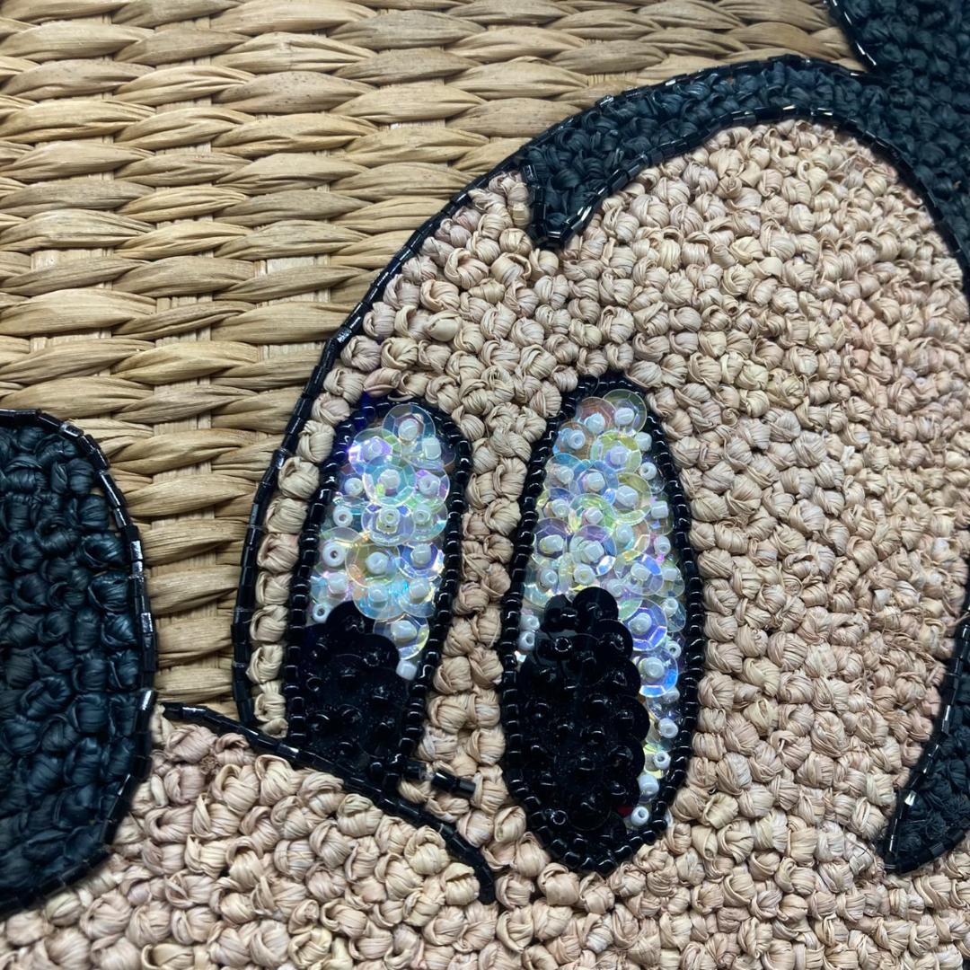 ▼美品　BEAMS BOY 10周年　ディズニー　かごバッグ　ミッキー　ビーズ