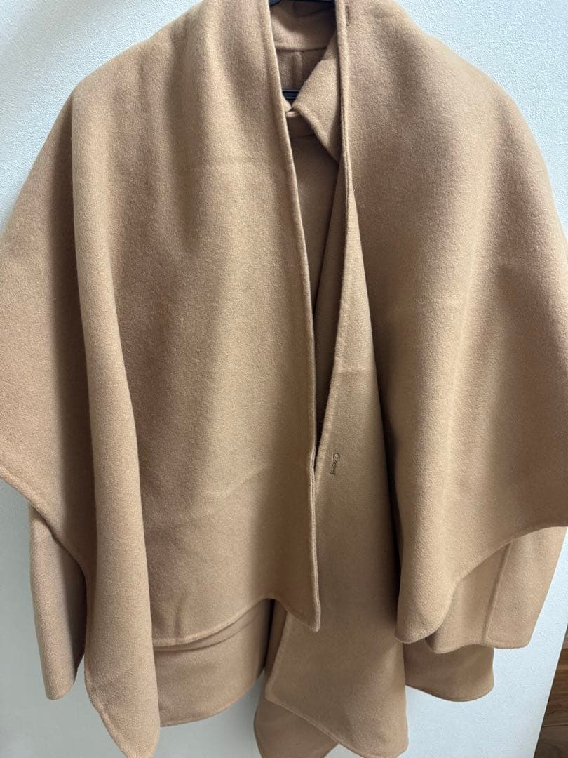 CADUNE ストール付きリバーコート キャメル