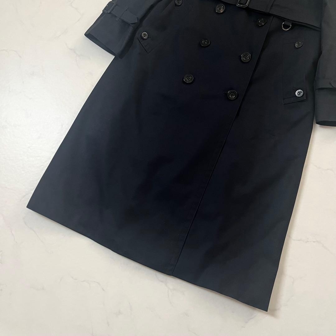美品　着丈116cm マキシ丈　アクアスキュータム　トレンチコート　紺　M