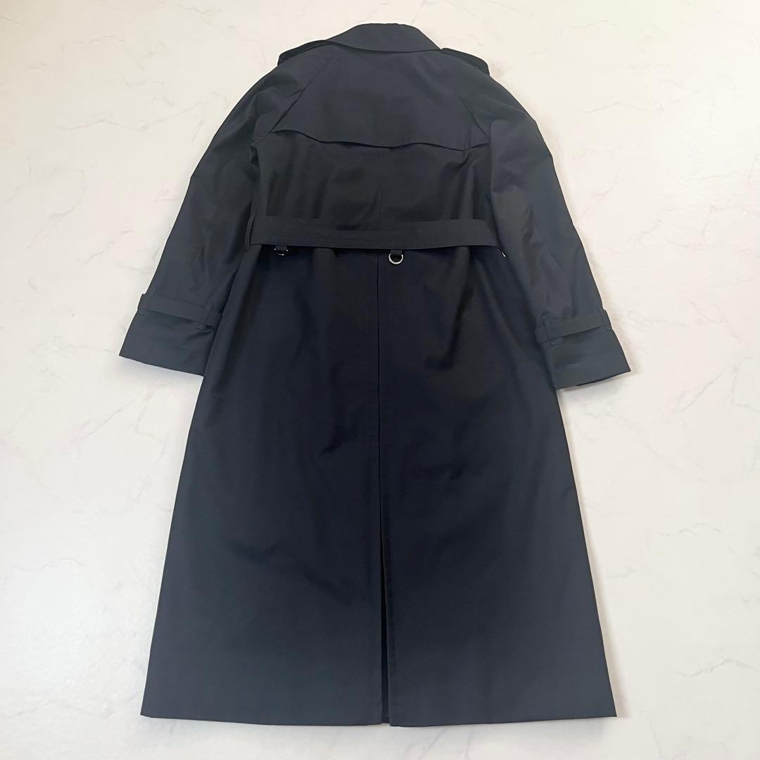 美品　着丈116cm マキシ丈　アクアスキュータム　トレンチコート　紺　M