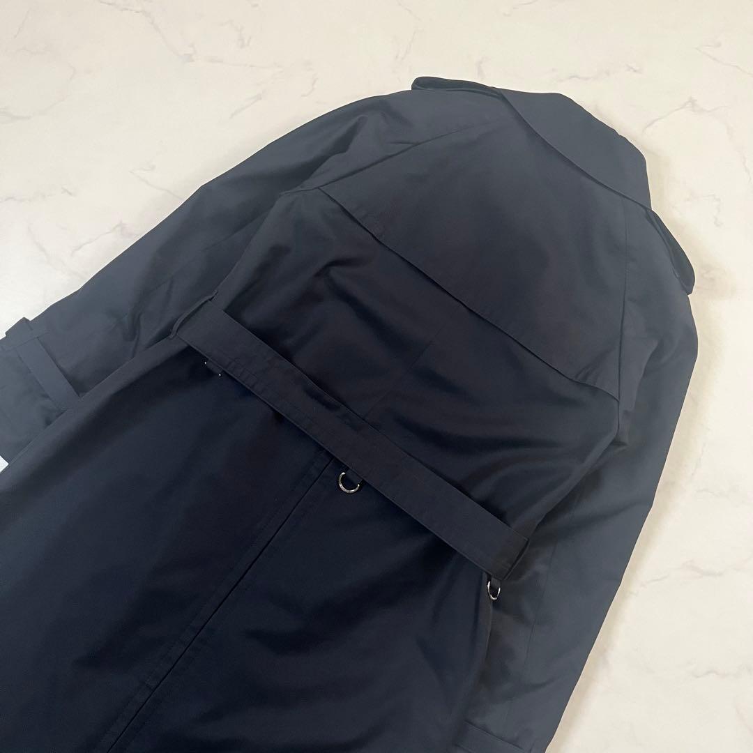 美品　着丈116cm マキシ丈　アクアスキュータム　トレンチコート　紺　M
