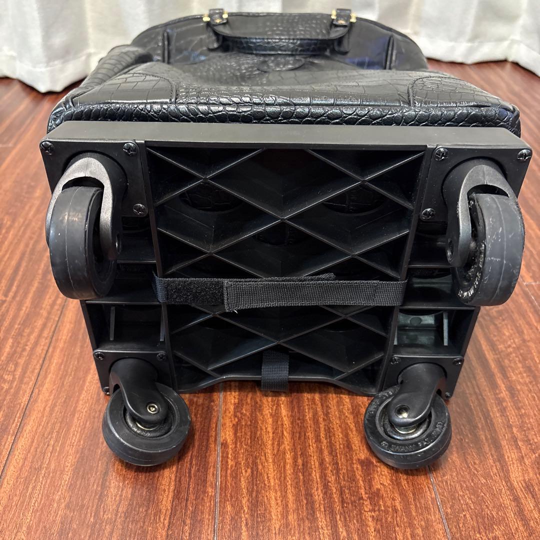 【美品】SWANY スワニー クロコ型押しトートキャリーバッグ (黒) Lサイズ