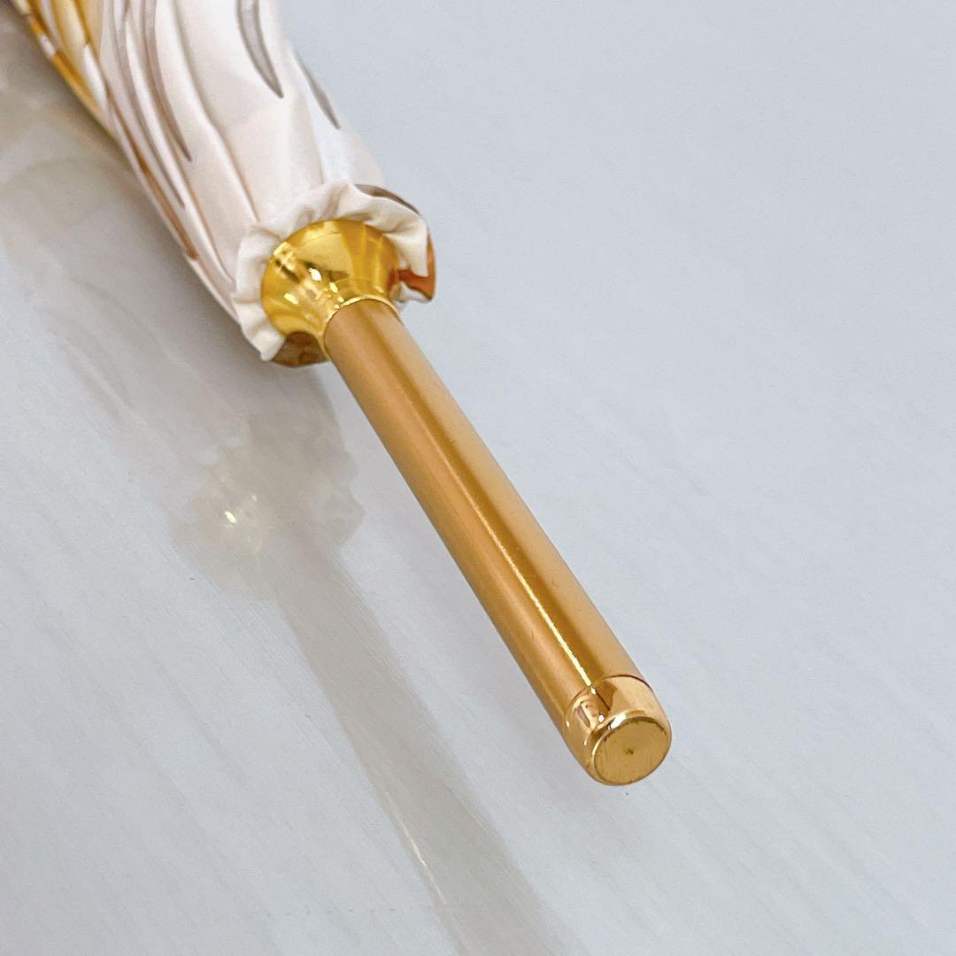 LEONARD レオナール 日傘　長傘　花柄　フラワー　トリム　ゴールド金具