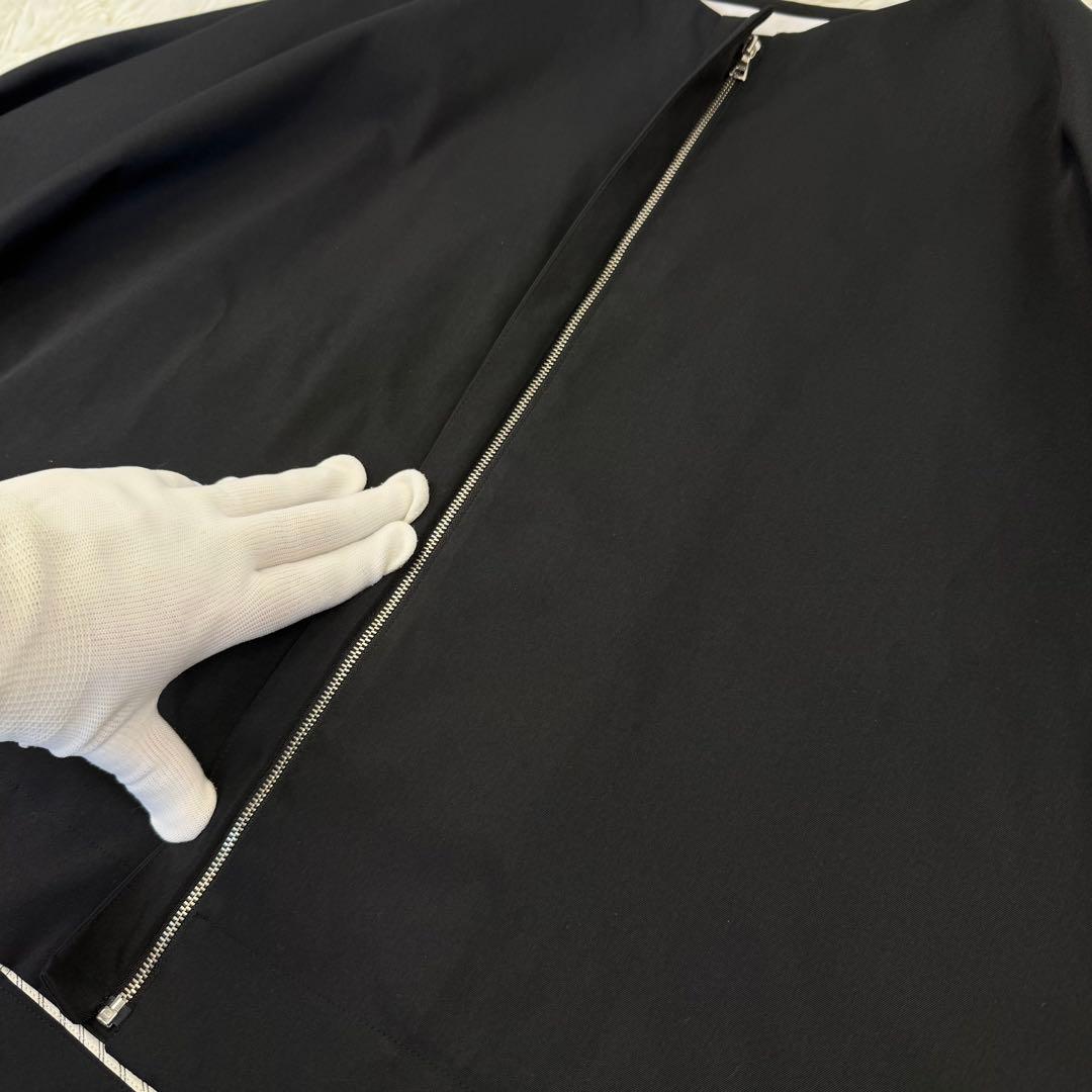 極美品 アドーア ドライタッチジョーゼットジャケット ノーカラー 黒 36 近年