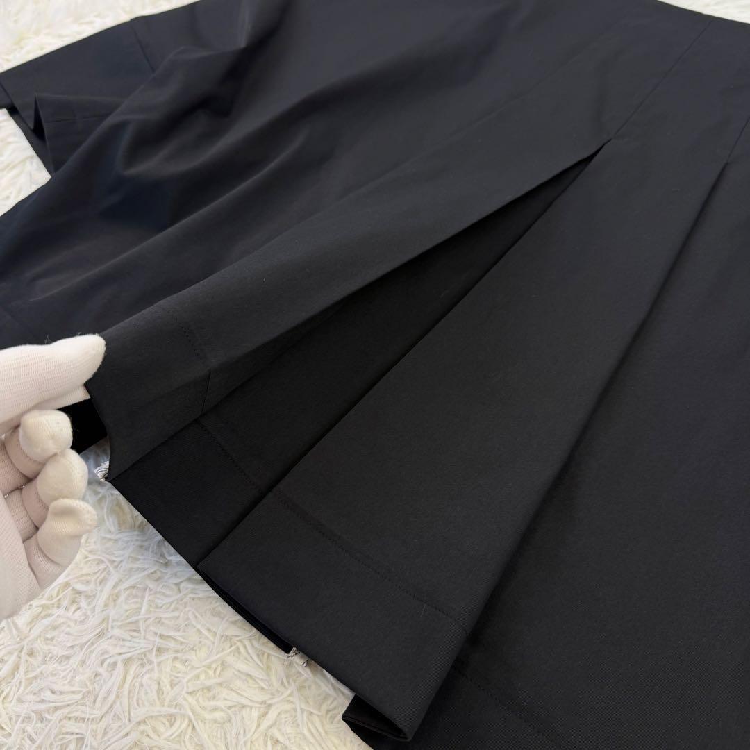 極美品 アドーア ドライタッチジョーゼットジャケット ノーカラー 黒 36 近年