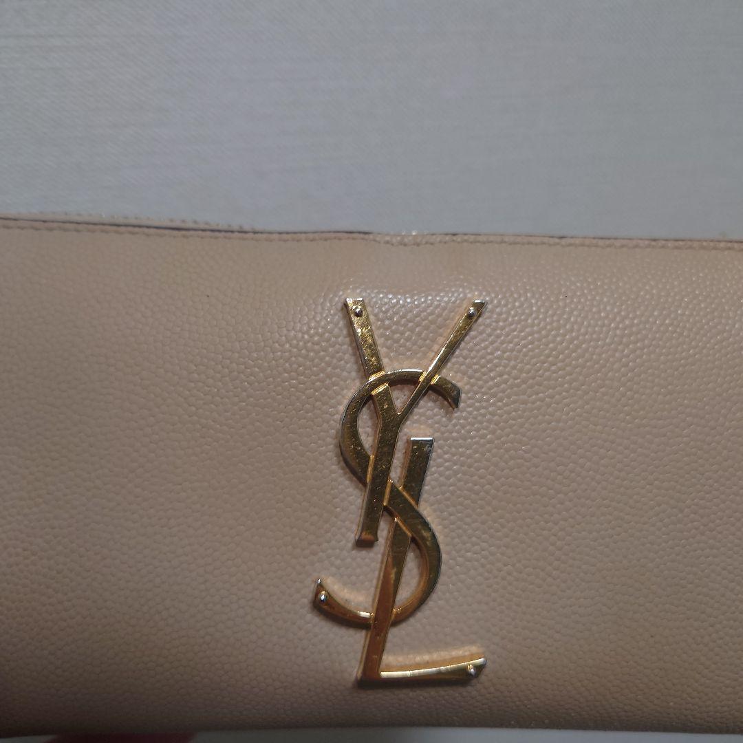 イブ・サンローラン　 ベージュ 長財布