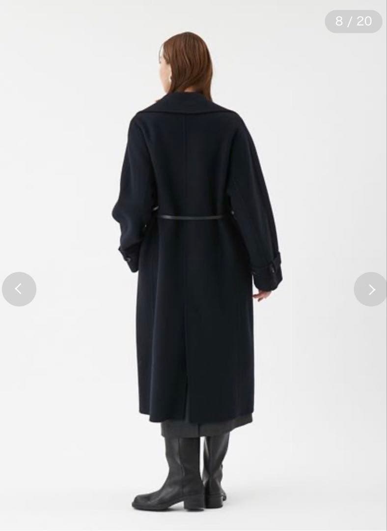 Mila Owen ベルト付きリバーピーコート　ネイビー