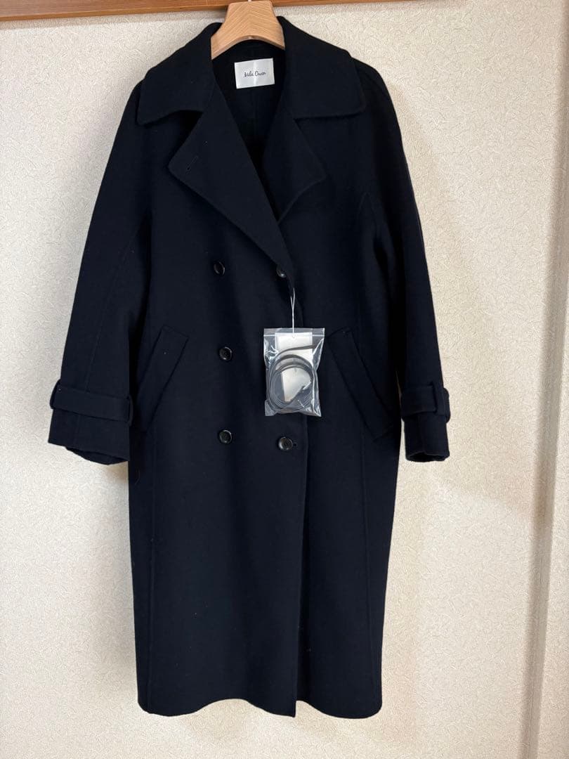 Mila Owen ベルト付きリバーピーコート　ネイビー