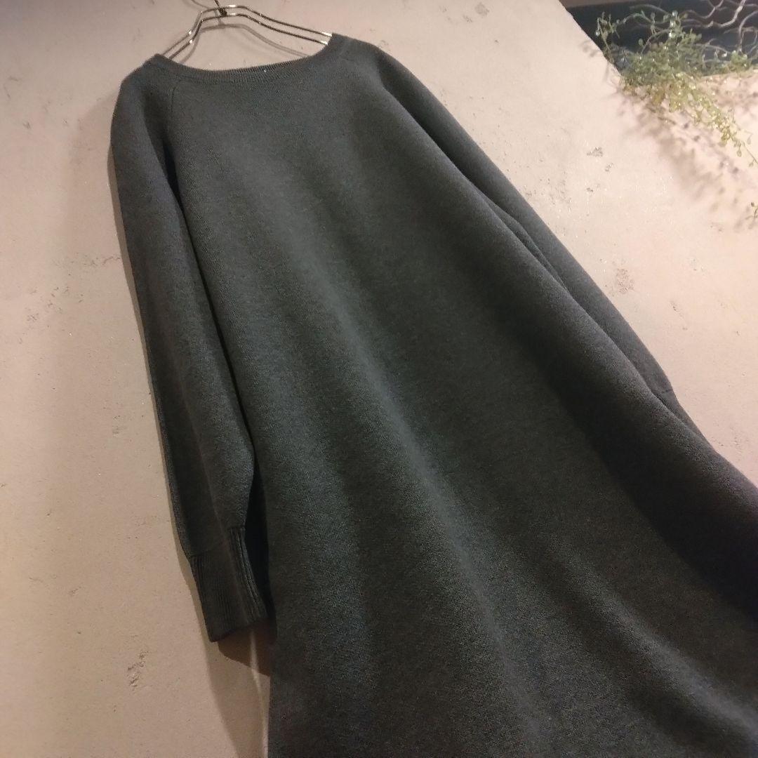 今季新品【アーバンリサーチドアーズ】スウェットライクニットワンピース　チャコール