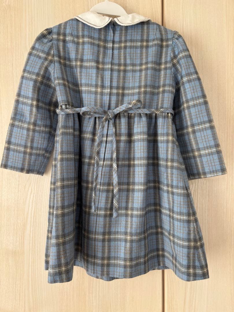美品　ファミリア　チェック　襟付き　ワンピース