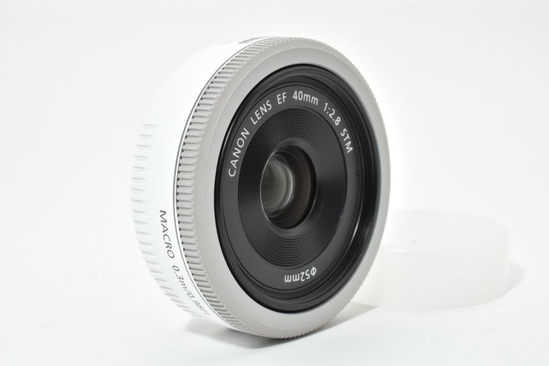 美品 Canon EF 40mm F2.8 STM 単焦点レンズ ホワイト