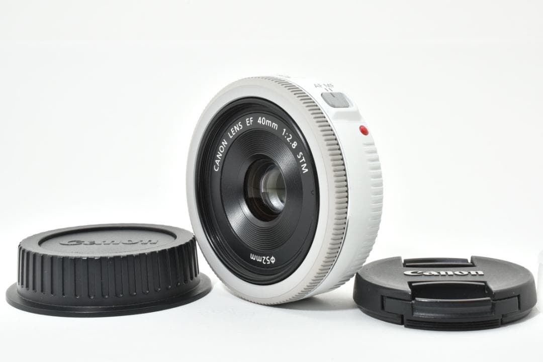 美品 Canon EF 40mm F2.8 STM 単焦点レンズ ホワイト