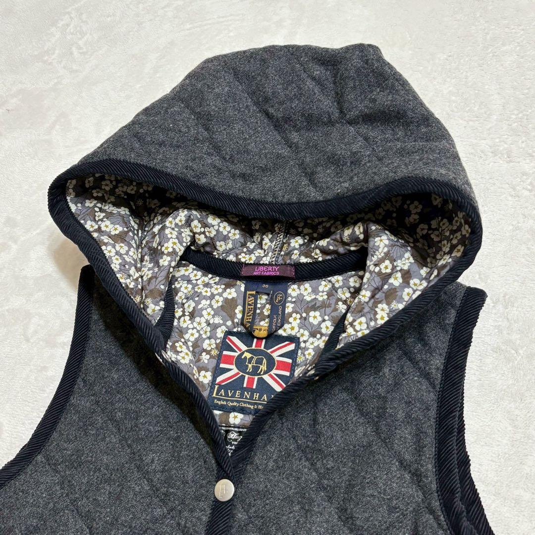 ★mamo★✨ ラベンハム　ハグオーワー　キルティングベスト　グレー　36