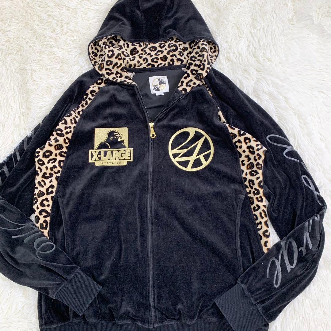 X-LARGE 24karats ベロア ジャージ セットアップ レオパードXL