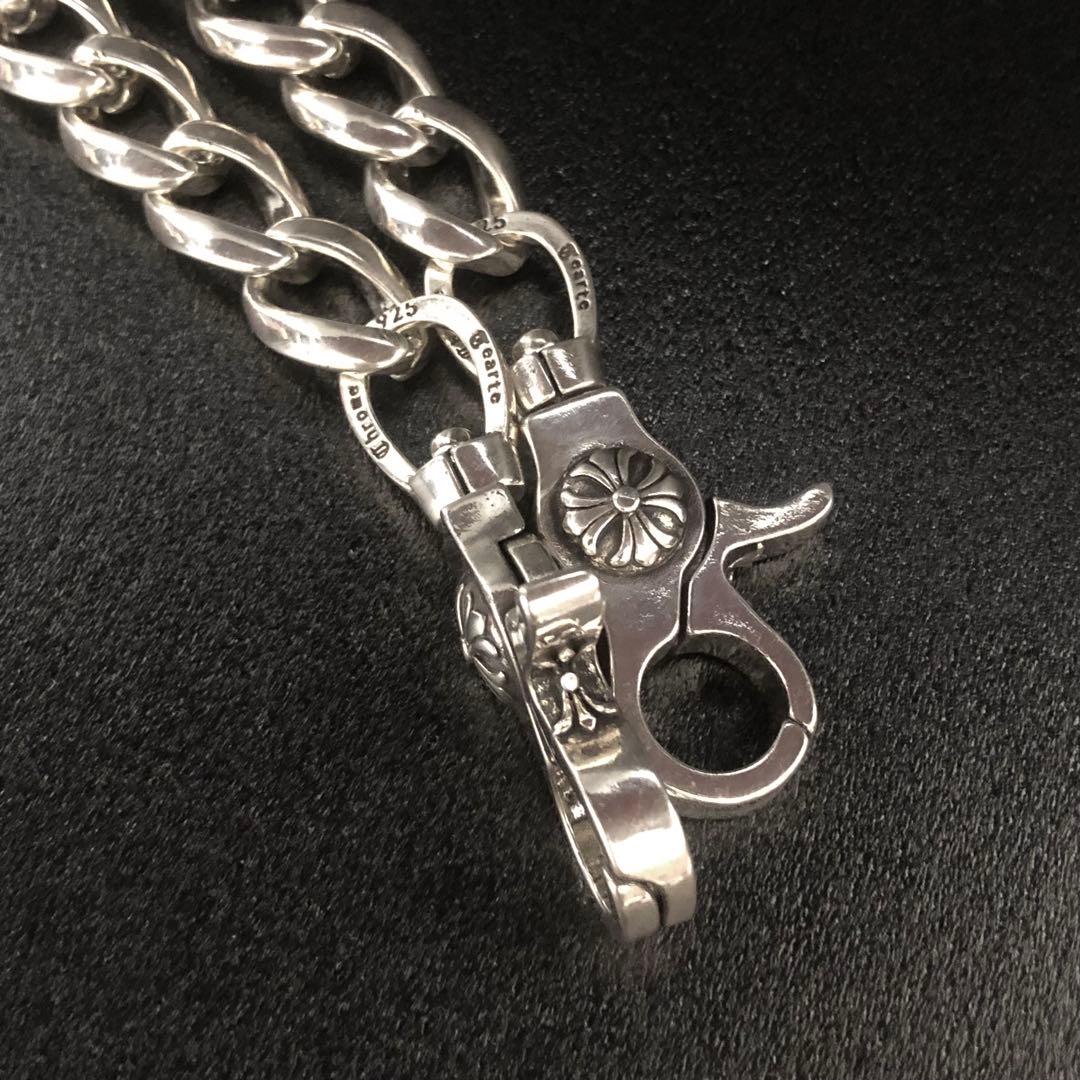 ウォレットチェーン　クラシック　ダブルクリップ　シルバー925刻印