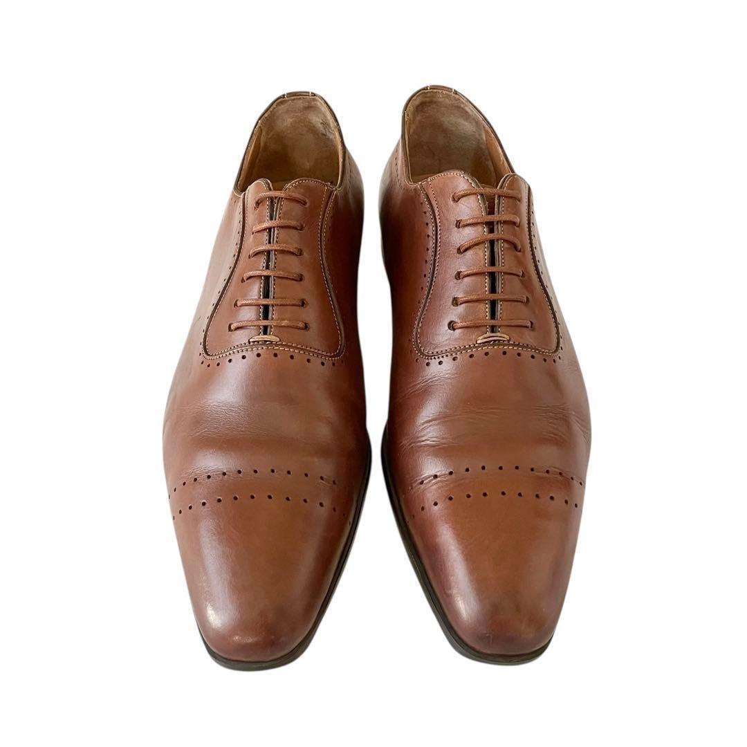 【美品】◾️サントーニ◾️オックスフォード◾️ストレートチップ◾️レザー◾️ブラウン