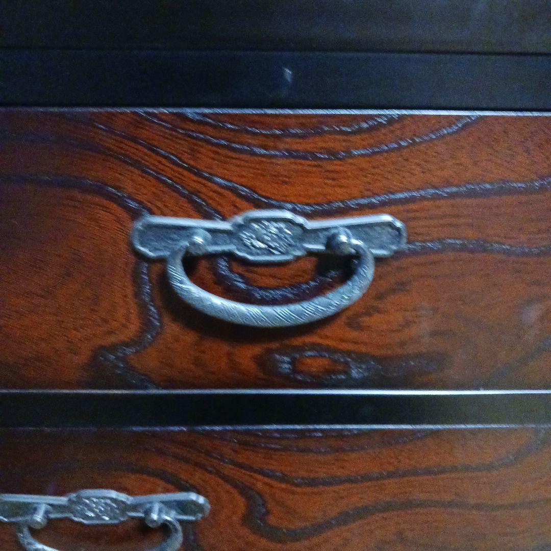 オ*ー様 ダークブラウン木製和風箪笥 5引き出し　整理箪笥