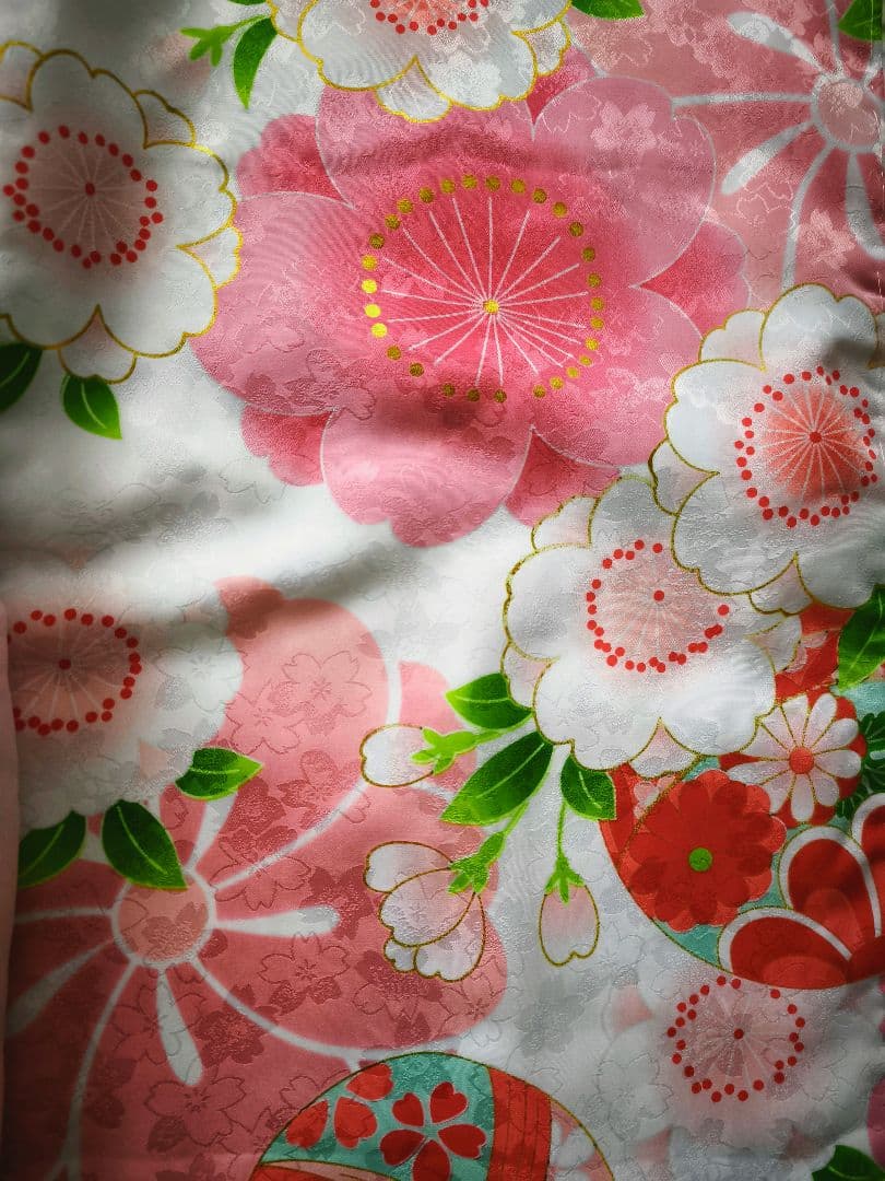 七五三 着物 ピンク 白 花柄 京都花ひめ　被布着物　3歳　新品未使用