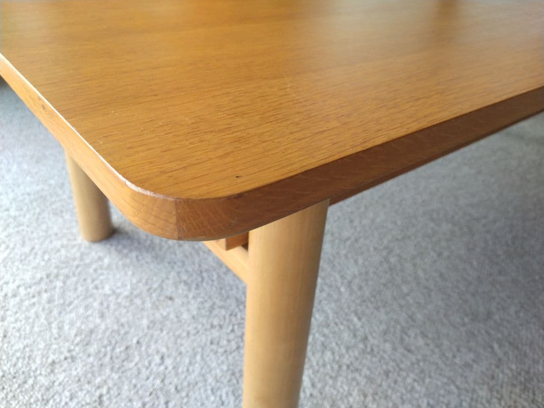 【美品】MUJI/無印良品 木製ローテーブル/オーク材110cm/ラウンジカフェ