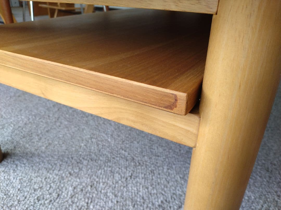 【美品】MUJI/無印良品 木製ローテーブル/オーク材110cm/ラウンジカフェ