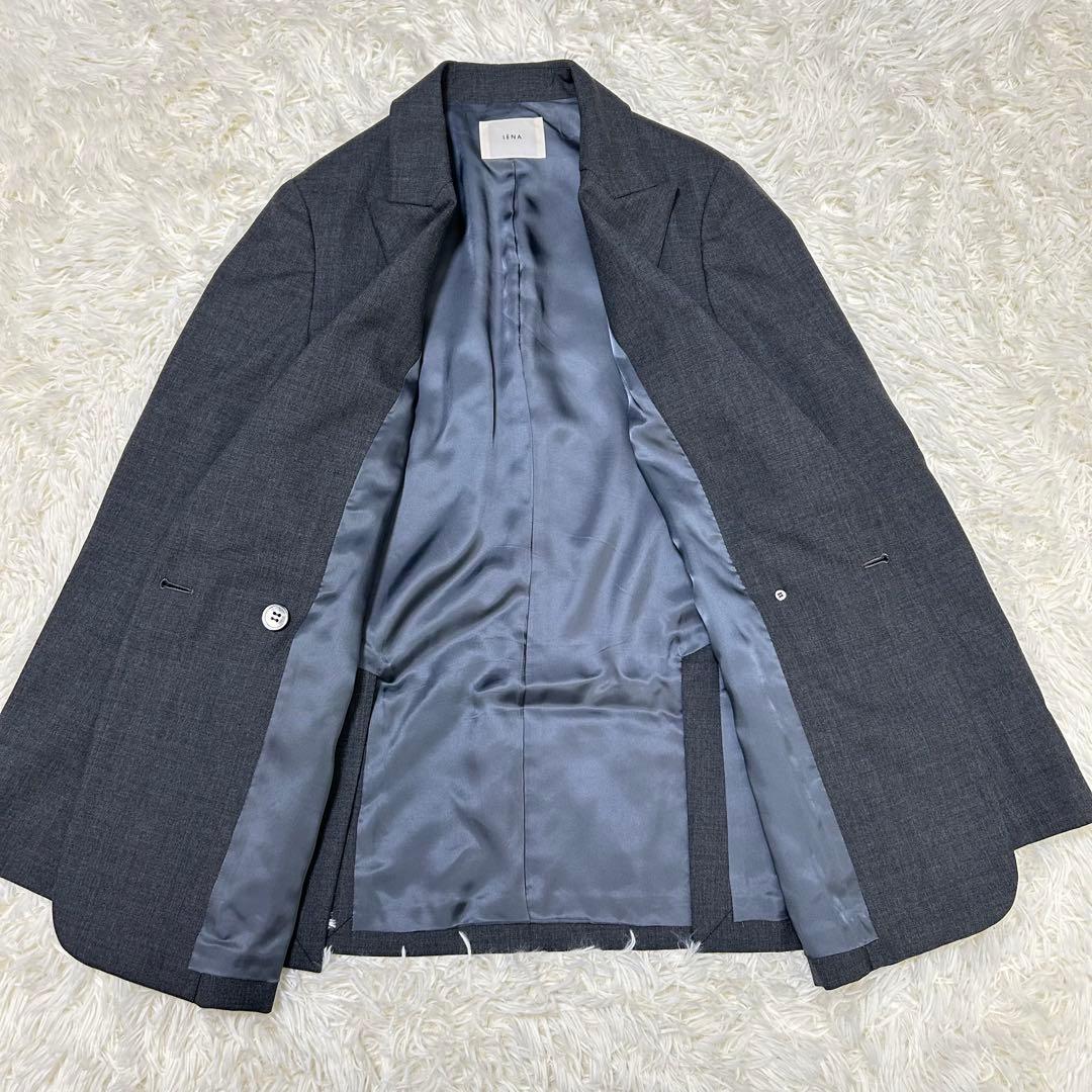 イエナ　ウールダブルブレストジャケット　金ボタン　グレー　Mサイズ　テーラード