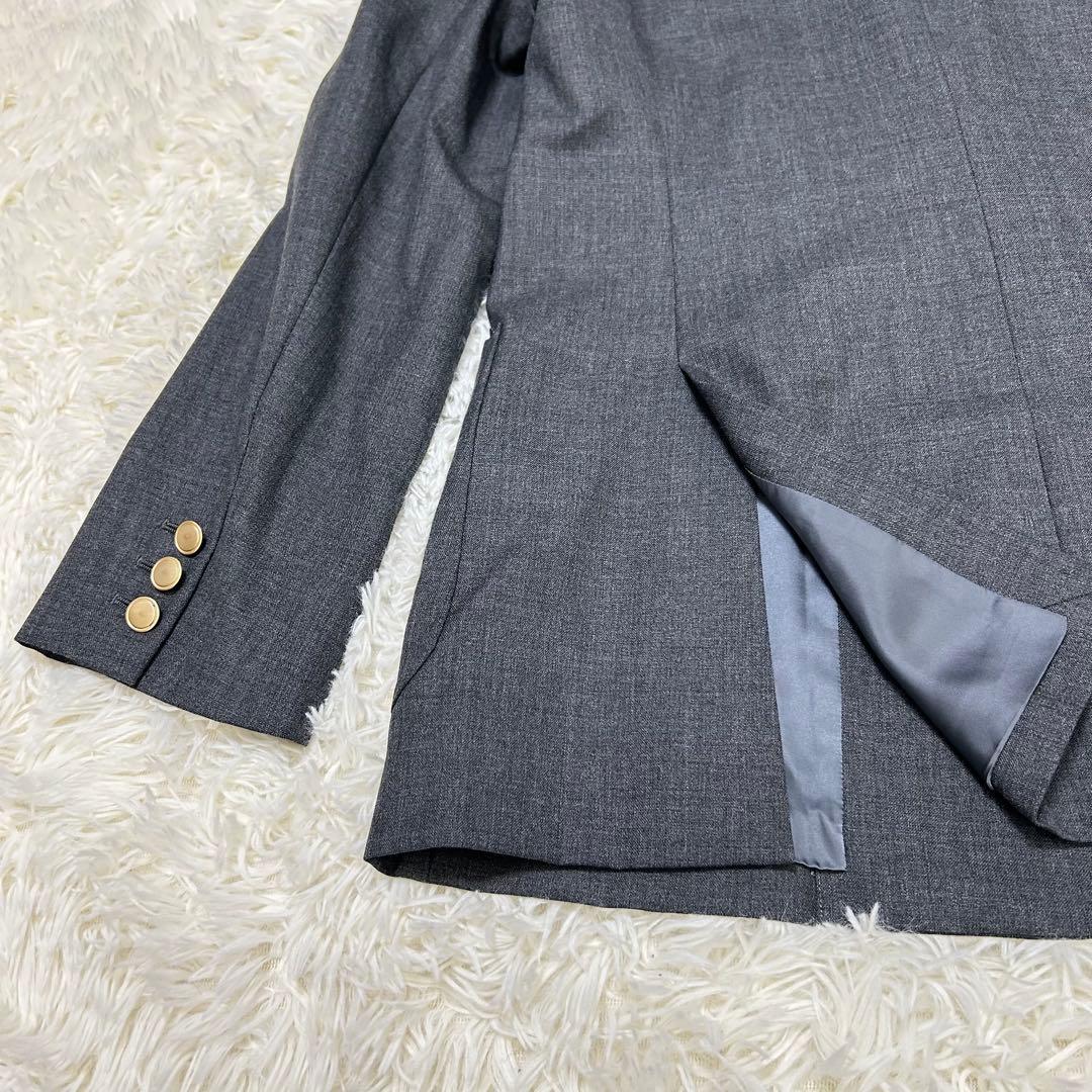 イエナ　ウールダブルブレストジャケット　金ボタン　グレー　Mサイズ　テーラード