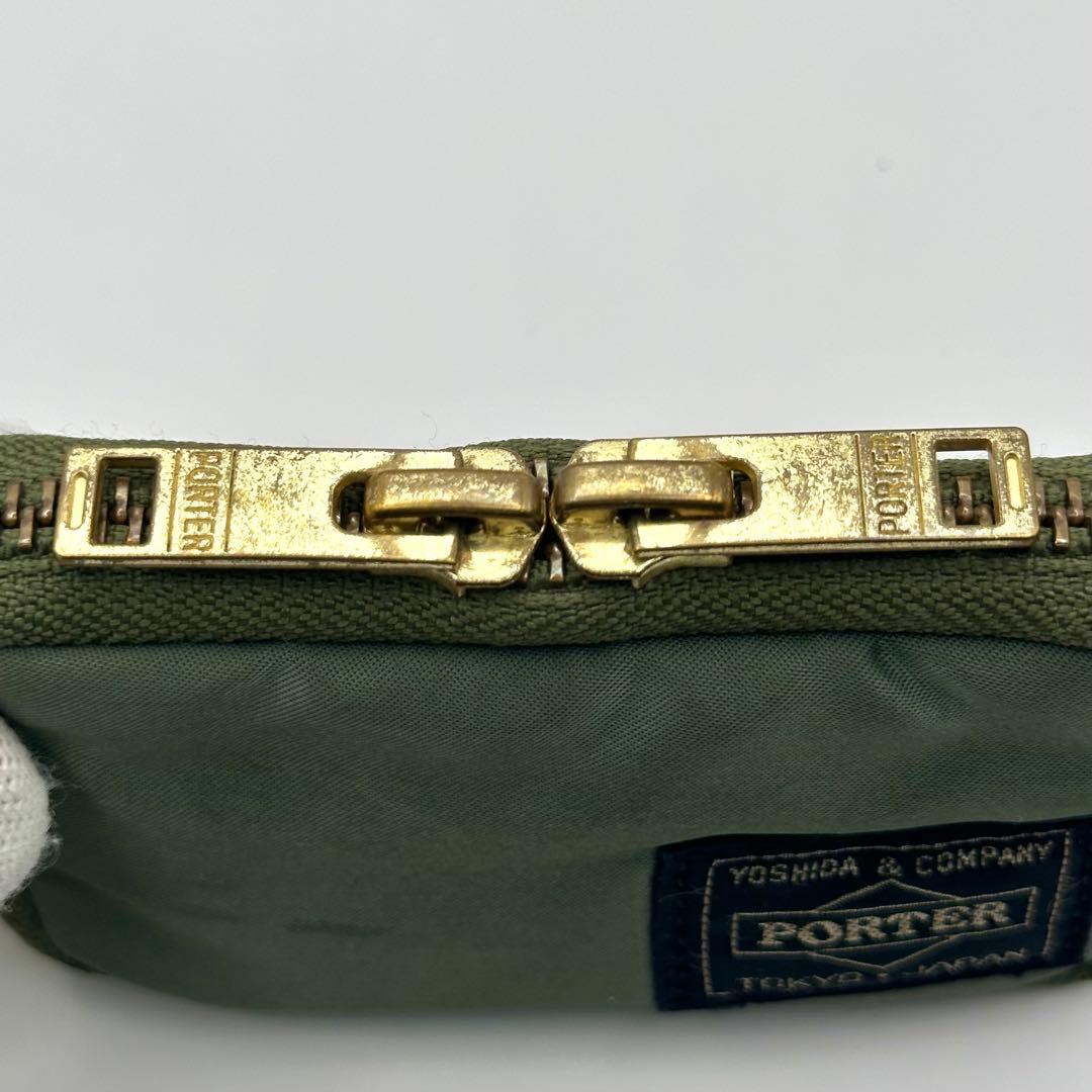 【良品】PORTER ポーター タンカー 6連 キーケース ラウンドジップ 緑