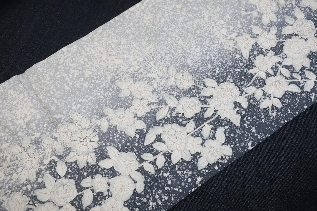 ★専用★未使用品 袋帯 藍鉄色濃淡 絞り紬地 4m36cm 六通 フォーマル正絹