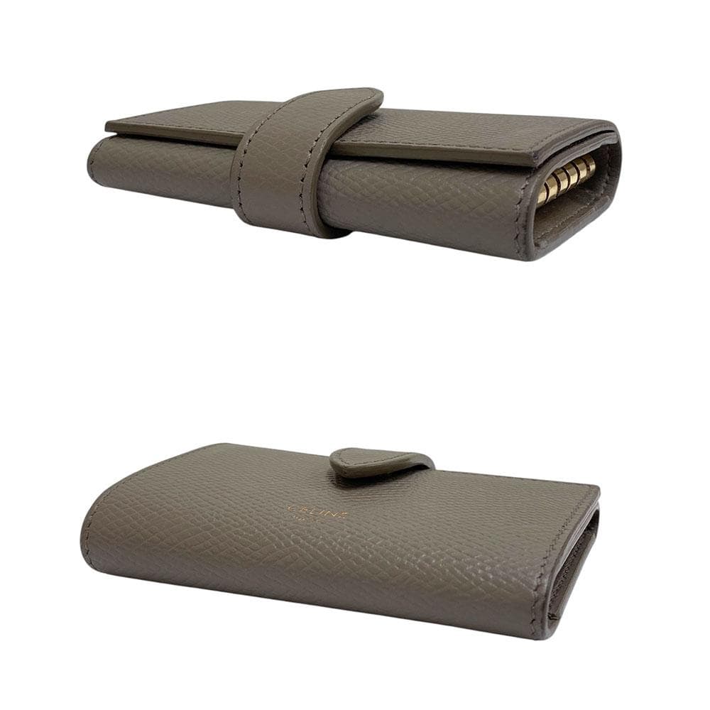 美品 CELINE セリーヌ キーケース 6連 レザー カーフスキン グレージュ