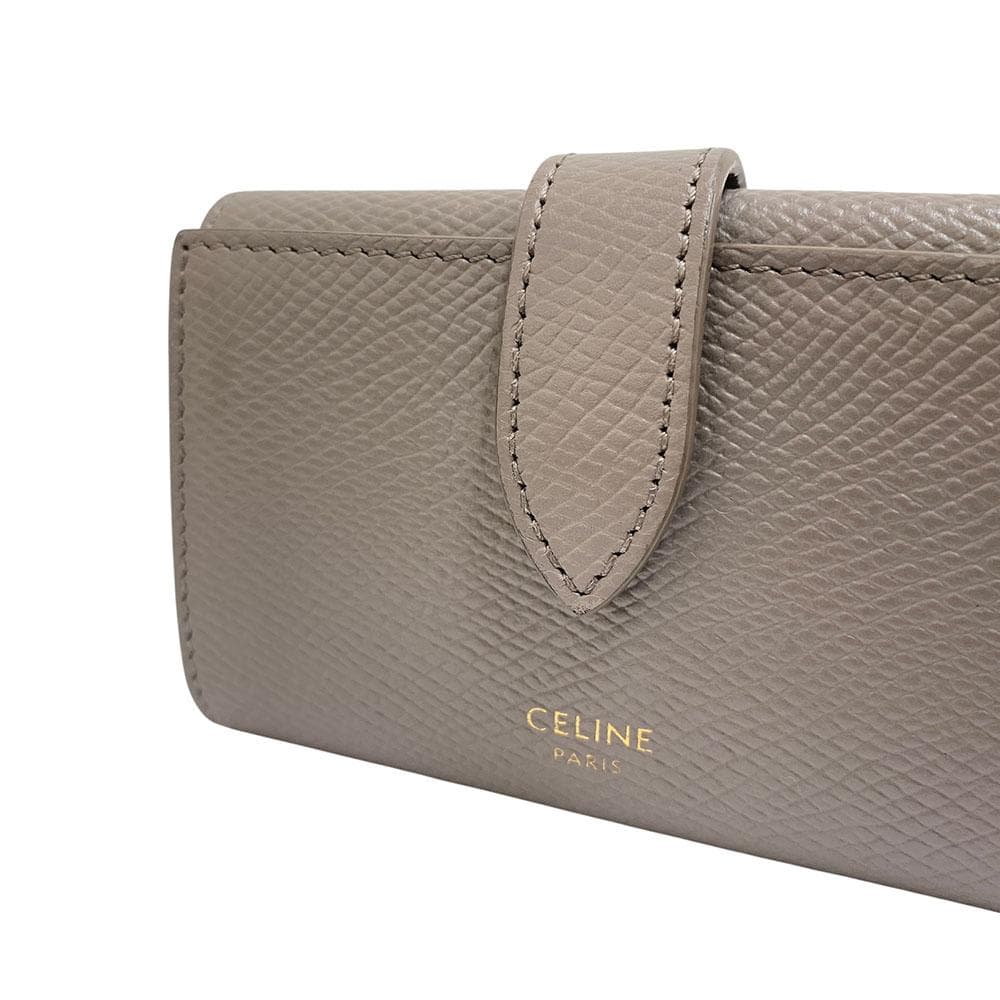 美品 CELINE セリーヌ キーケース 6連 レザー カーフスキン グレージュ