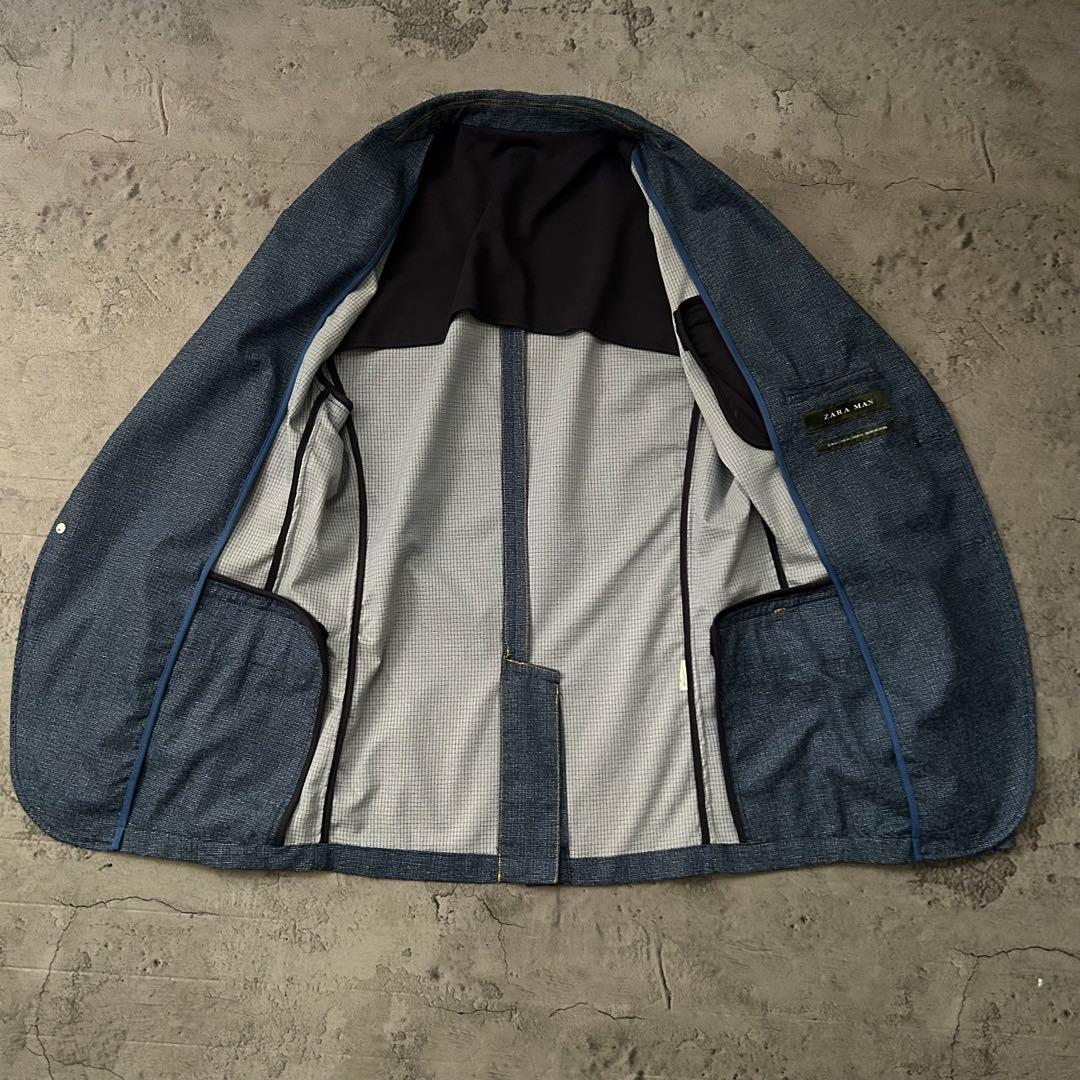 ZARA MAN 総柄 デニム調 サマー セットアップ