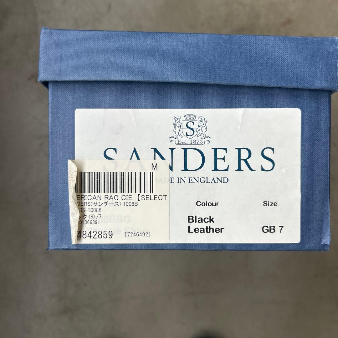 Sanders ブラック ウィングチップ シューズ