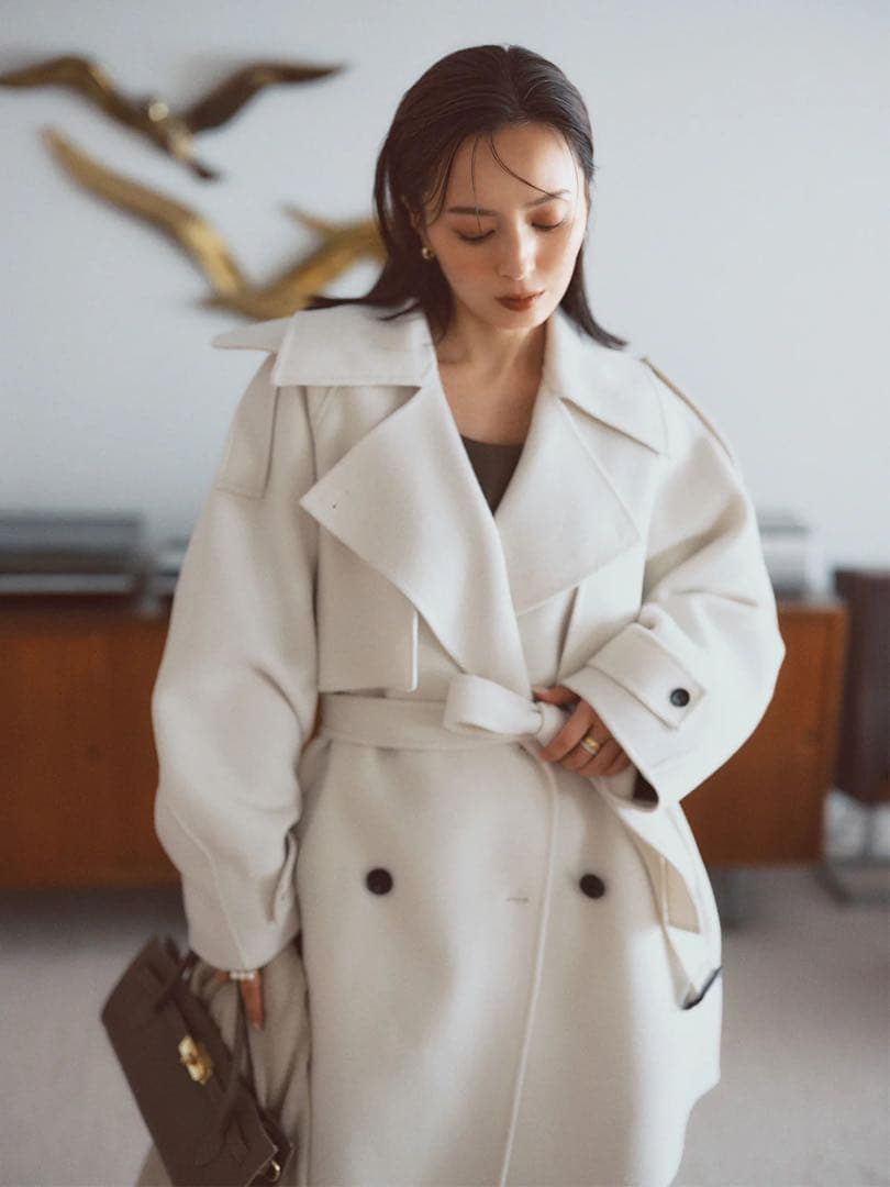 リバーウールミドルトレンチコート