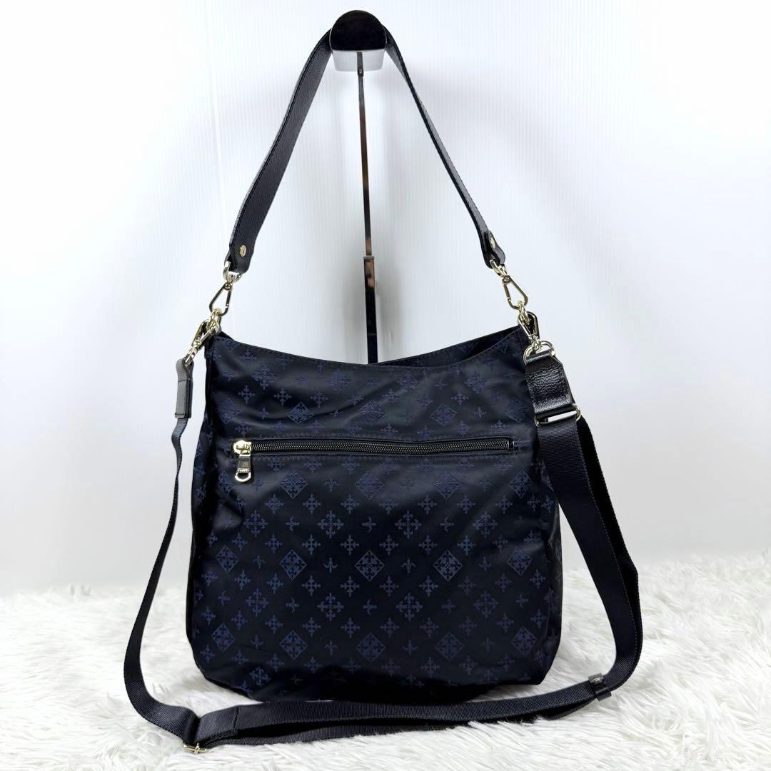 【極美品】 russet ナイロンジャガード ショルダーバッグ　2WAY 肩がけ