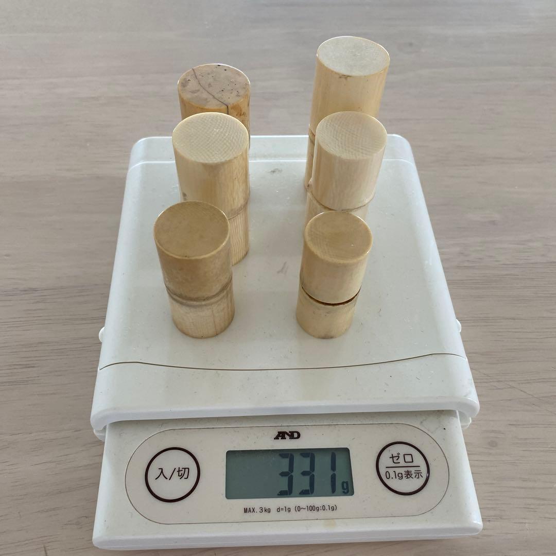 掛け軸用　軸先　6対セット 計12個 331g 根付け材