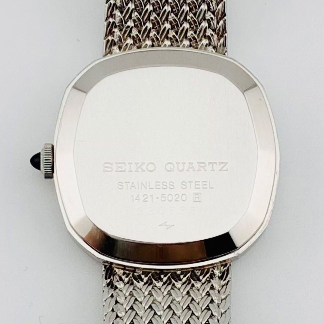 【美品/希少/電池交換済】SEIKO　CREDOR　腕時計　クォーツ　シルバー