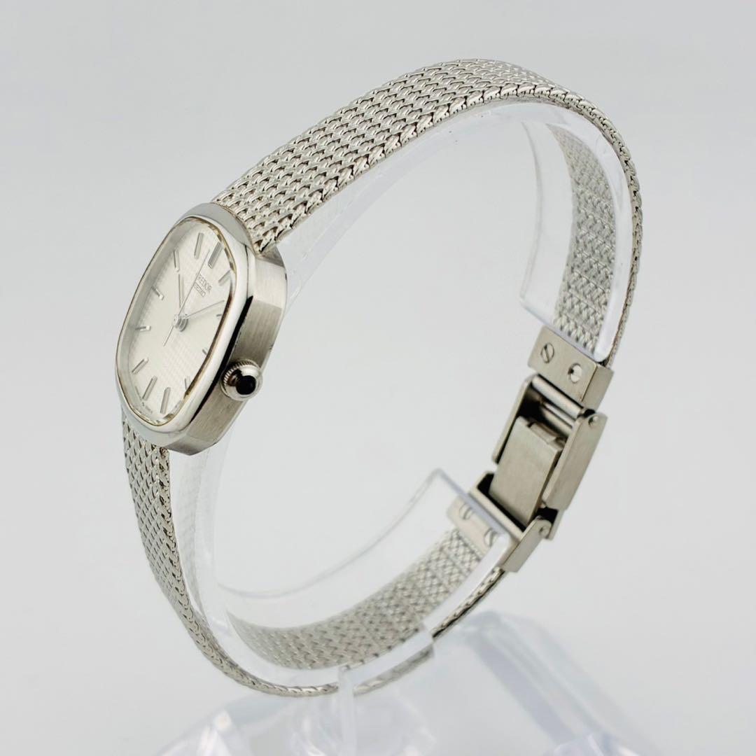 【美品/希少/電池交換済】SEIKO　CREDOR　腕時計　クォーツ　シルバー