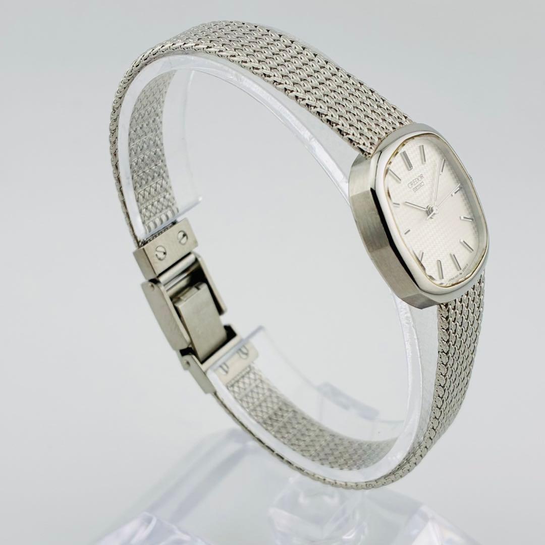 【美品/希少/電池交換済】SEIKO　CREDOR　腕時計　クォーツ　シルバー