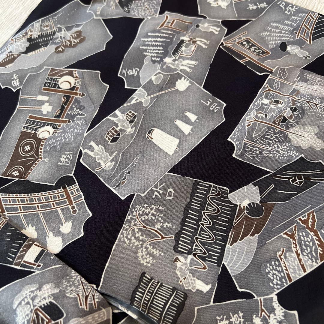 東海道53次しゃれ小紋正絹